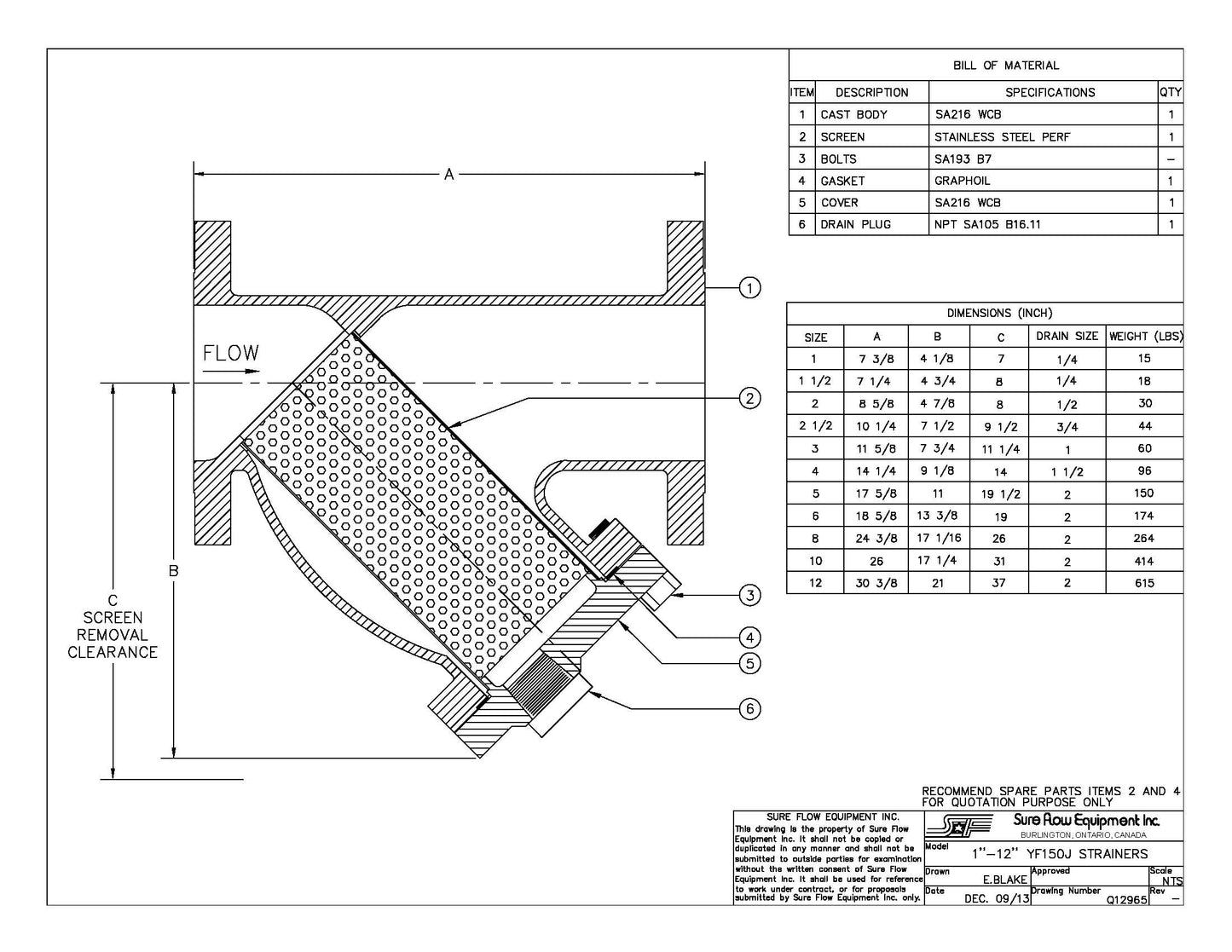 Sure Flow Cast Steel Y-Strainer